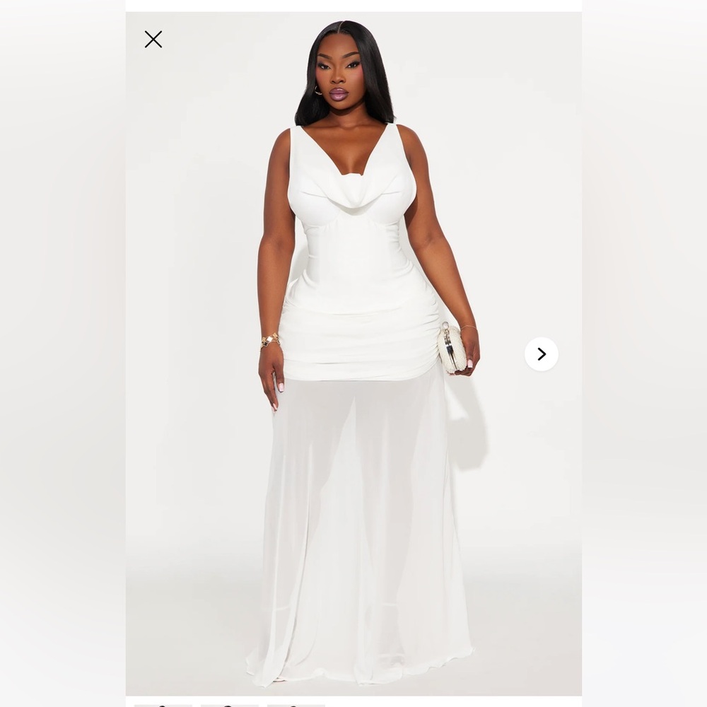 Fashion Nova Elegant White Maxi Dress